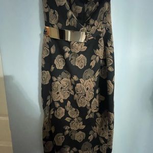 Black and brown flower dress